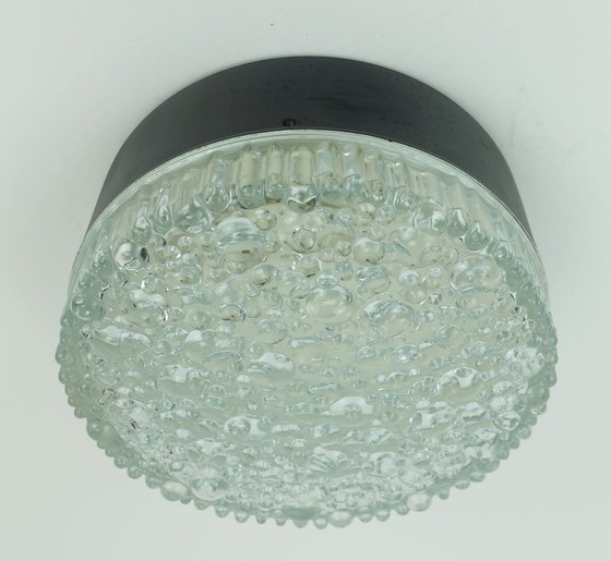 Image 1 of Nr. 2 von 2 - Stab Deckenleuchte Einbau- oder Wandleuchte Modell A 226 Blasenglas Strukturglas 1960er Jahre 70er Jahre