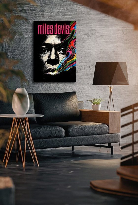 Image 1 of Miles Davis, bijgenaamd "The Prince of Darkness" - Jazzposter 1989 - 70 × 100 cm