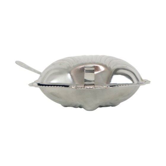 Burriera vintage a forma di conchiglia di capasanta. – Accessori da tavola, Chrome, Glass (photo 8 of 12)