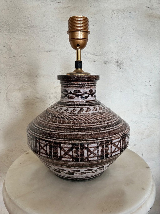 Keramische tafellampvoet uit de jaren 70