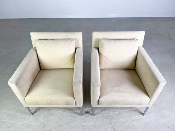 Image 1 of 2x Original Walter Knoll armchair Jason 391 suede beige design