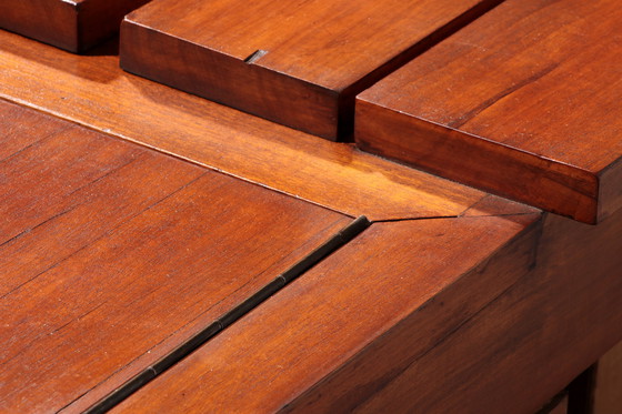 Image 1 of Vintage Wooden Bench with Storage Italiaans 1960