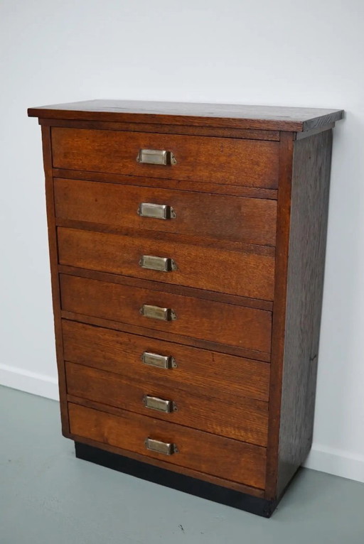 Dutch oak apothecary/archive cabinet, 1930s