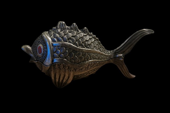 Image 1 of MCM Metal Fish Box, originariamente un posacenere