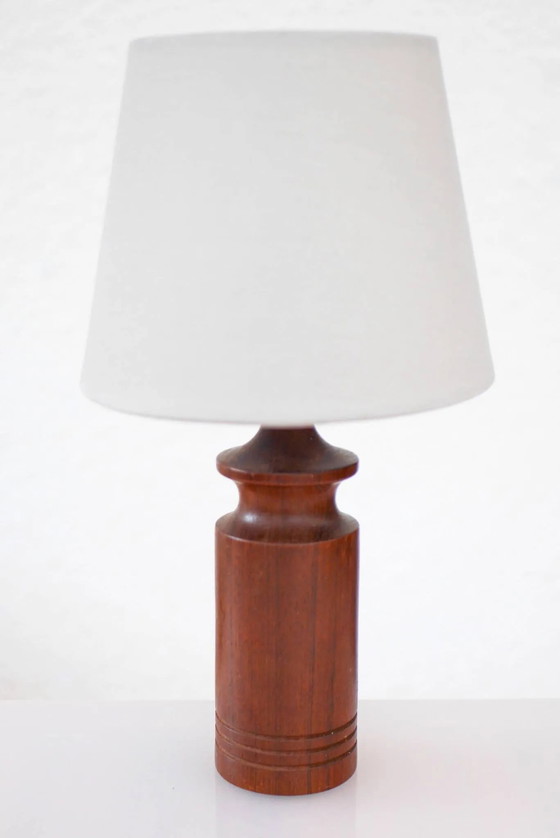 Image 1 of Large mid-century modern Danish teak table lamp