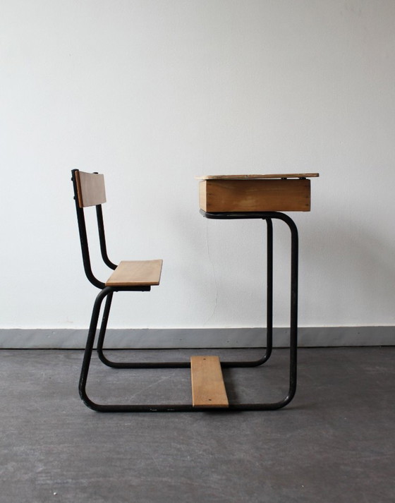 Image 1 of Banco scolastico in legno d'epoca