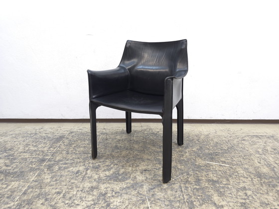 Image 1 of Cassina Cab 413 Set Designer Fauteuil Lederen Stoel Zwart