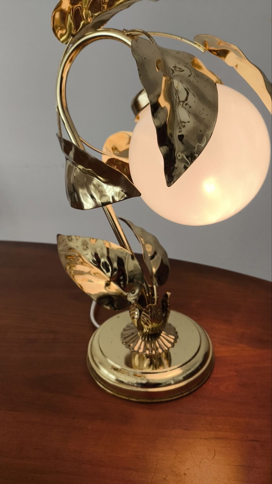 Vintage lamp met gouden bladeren – Tafellampen, Metaal (photo 2 of 8)