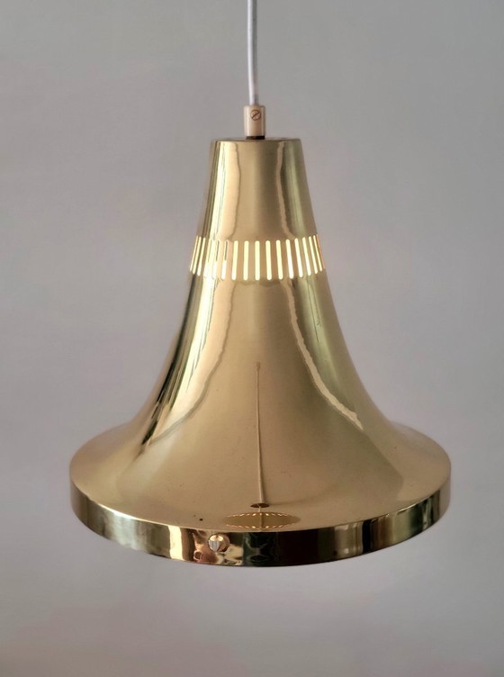 Image 1 of Lampada a sospensione vintage in ottone di Hans Agne Jakobsson, modello T 598