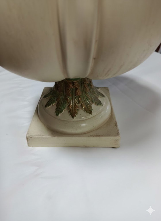Image 1 of Decorative Ceramic Vase with Floral Relief – Elegant Interior Accent