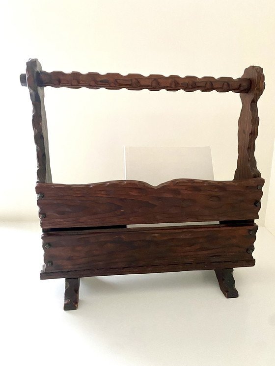 Image 1 of Spaans brutalistisch tijdschriftenrek in smeedijzer, Vintage 1960