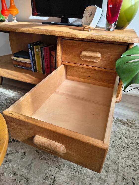 Image 1 of Solid oak coffee table / TV table 1960s