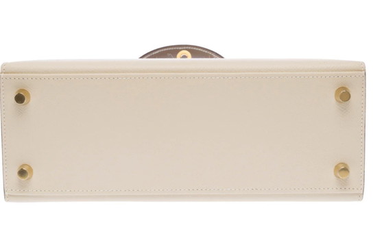 Image 1 of Sac HERMES Kelly 25 en Cuir Blanc - 103494