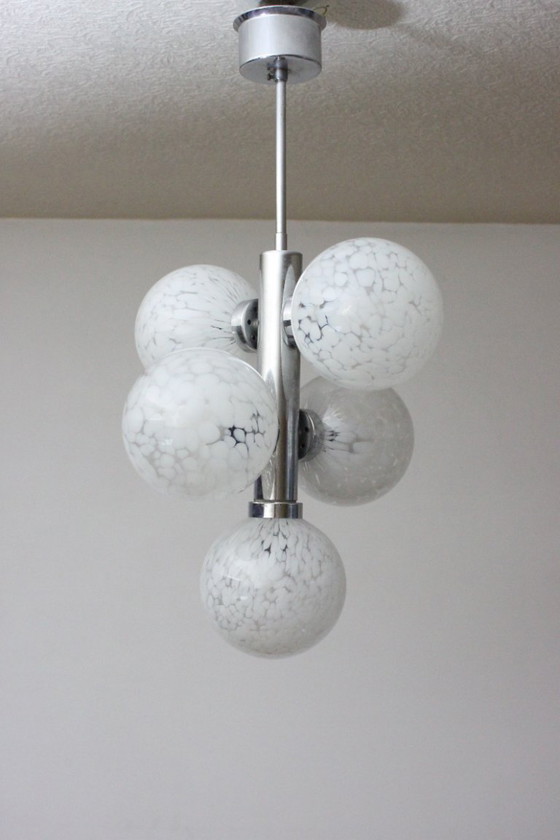 Image 1 of Vintage atomic globes chandelier, 1960s