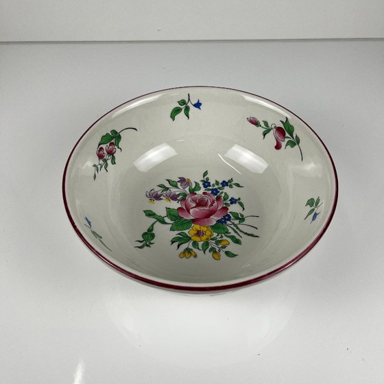 Salad bowl PM, Réverbère Model by KG Lunéville, Rose Pattern, Worked Exterior – Crockery, Ceramic (photo 5 of 6)