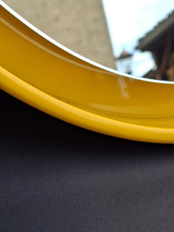 Image 1 of Miroir vintage unique de style spatial, en bois de Nebu Holland ! 40 cm