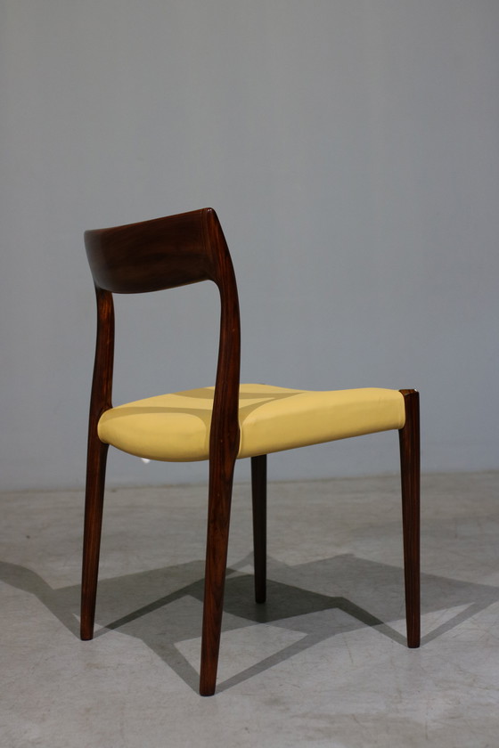 Image 1 of Palissander Model 77 Eetkamerstoelen door Niels O. Moller, 1960, set van 6