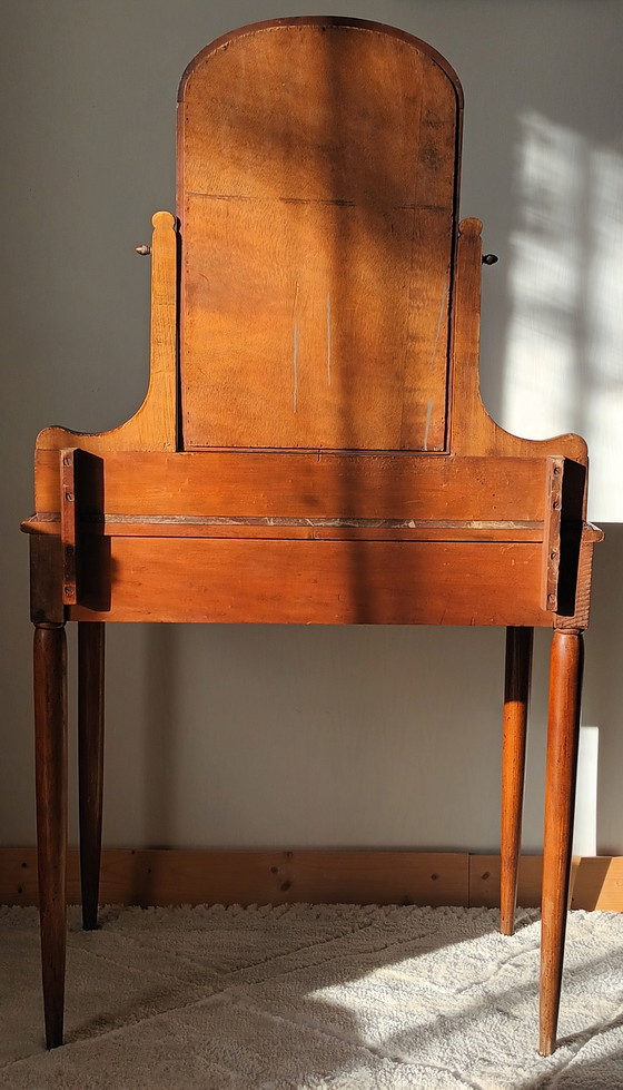 Image 1 of Toletta retrò in legno di ciliegio e marmo