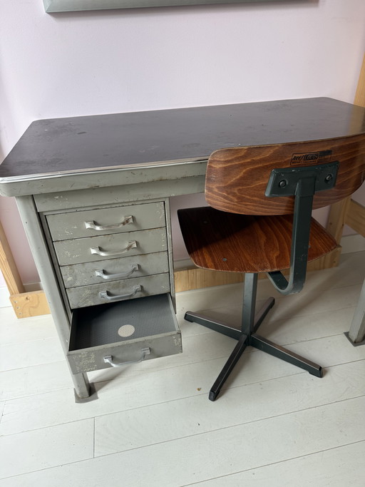 Vintage Gispen junior desk including school chair