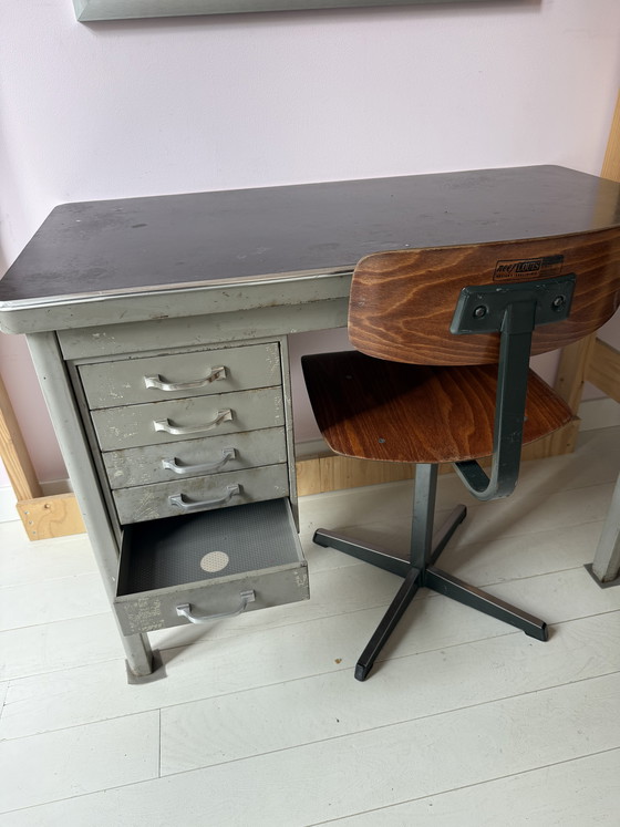 Image 1 of Vintage Gispen junior desk including school chair