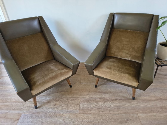 Set di 2 Poltrone Vintage Mid-Century (Verde Oliva) – Skai (photo 2 of 12)