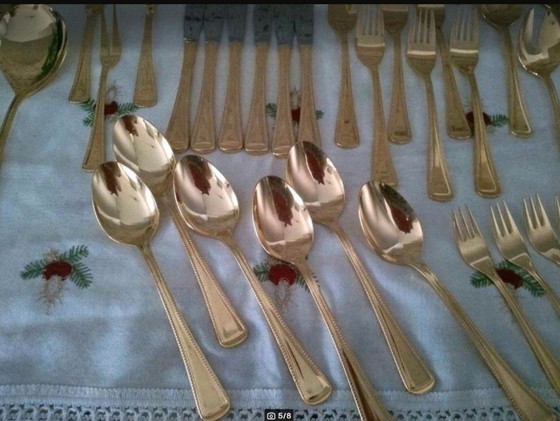 Image 1 of Posate Imperiali Olympia 37 pezzi placcati oro duro con oro 24 carati