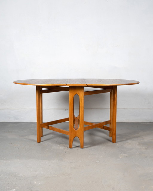 Foldable Oval Dining Table By Bendt Winge For Kleppes Møbelfabrik, Norway