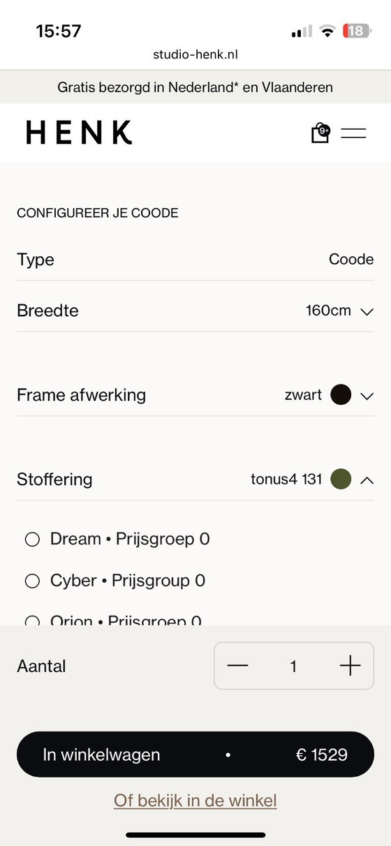 Image 1 of Studio Henk coode dining table bench 160 dark green