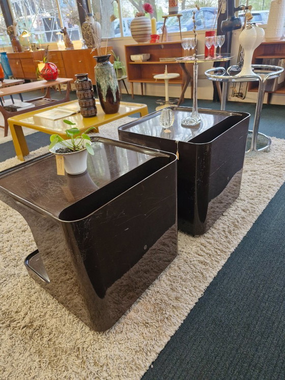 Image 1 of Mesitas auxiliares móviles de la era espacial "Juego" Marcello Siard