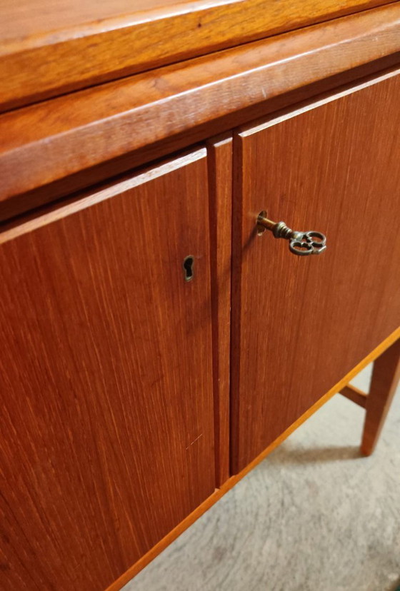 Image 1 of Credenza scandinava vintage in teak con piano di scrittura, anni '60