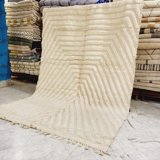 Uniek ecru Berber tapijt met geometrische patronen 200/300 – Vloerkleden en tapijten, Wool (photo 9 of 9)