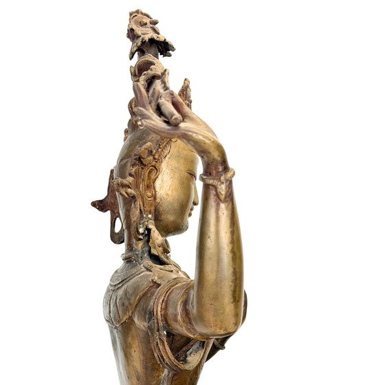 Mañjuśrī nepalese antico – Valle di Kathmandu, XIX secolo – Sculture, Bronze (photo 11 of 11)
