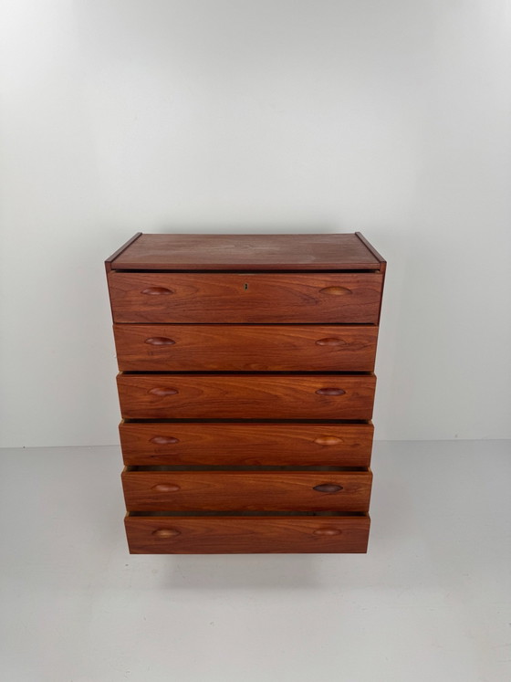Danish Teak Chest of Drawers, Denmark, 1960s – Wood (photo 2 of 9)