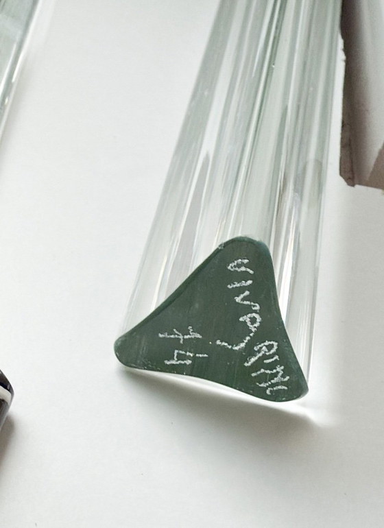 Image 1 of Weelderige kroonluchter van Paolo Venini voor Vivarini, Muranoglas/Prismaglas, Italië, jaren 70, op maat gemaakt