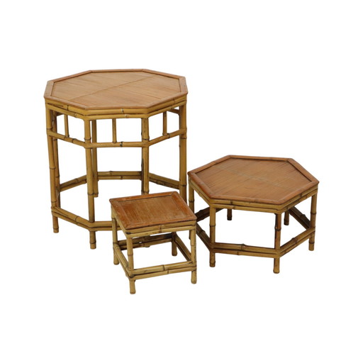 Bamboo and Rattan Side Tables Plant Tables Boho
