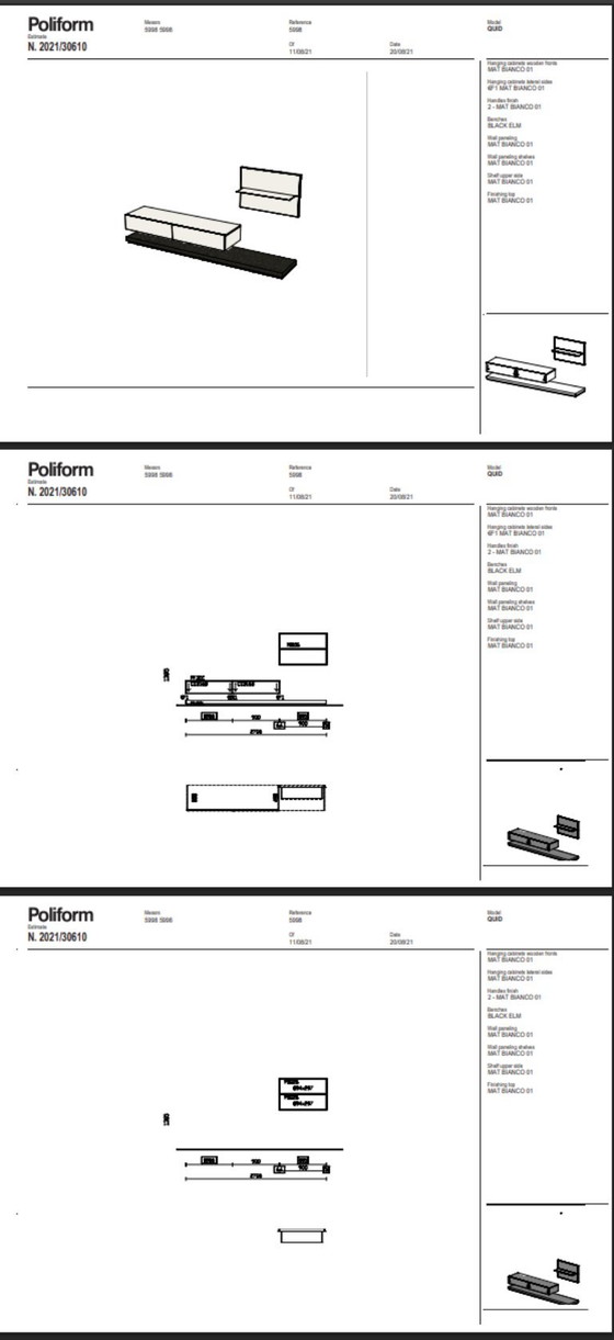 Mobile TV a parete Poliform – Mobili TV, MDF, Legno (photo 4 of 5)