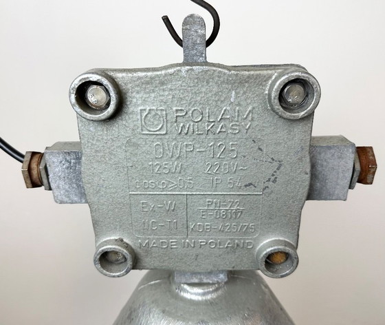 Image 1 of Large Industrial Cast Aluminium Cage Pendant Light from Polam Wilkasy, 1960s