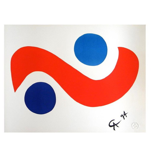 Lithographie d'Alexander Calders Skybird pour Braniff Airlines, 1974