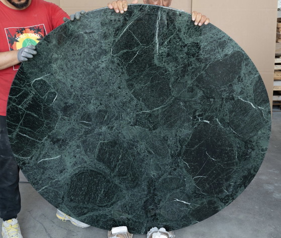 Originele ronde Knoll Tulip eettafel (152cm) in Alpi Verde glanzend in NIEUWSTAAT!! Eero Saarinen – Marble (photo 13 of 15)