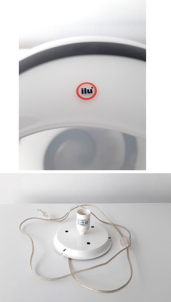 Image 1 of Gran lámpara de mesa/pie de cristal ILU di Vetro, modelo Zebra, cristal blanco y negro, diseño holandés de cristal italiano.