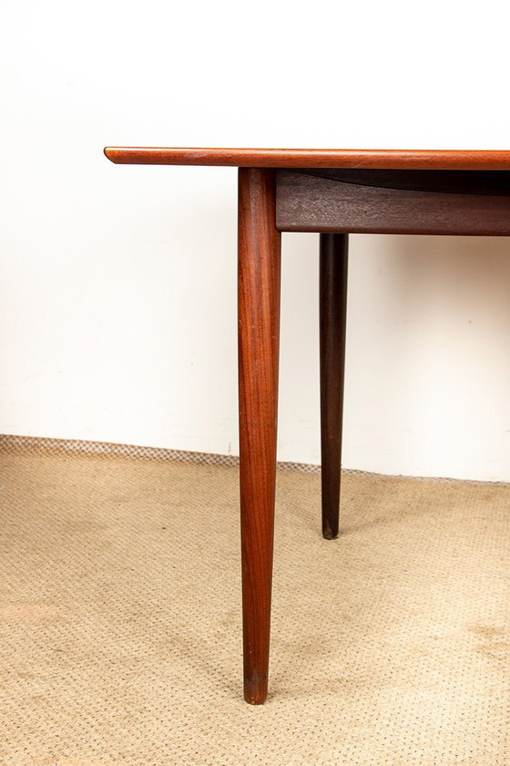 Image 1 of Very Large Danish extensible dining table, 260 cm, in teak by Henry Walter Klein for Bramin 1960.