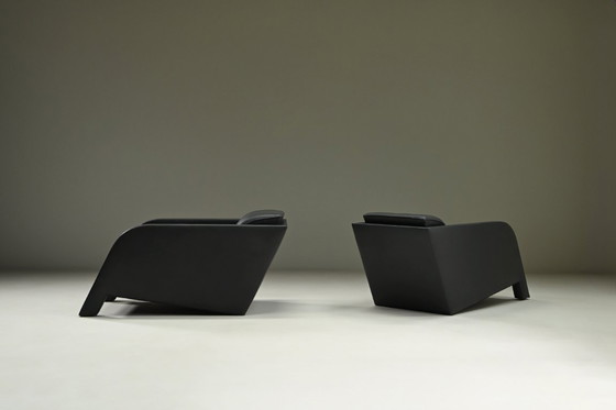 Image 1 of Zeldzame set van twee Ypsilon loungestoelen van Ulf Moritz, jaren 80, Nederland.