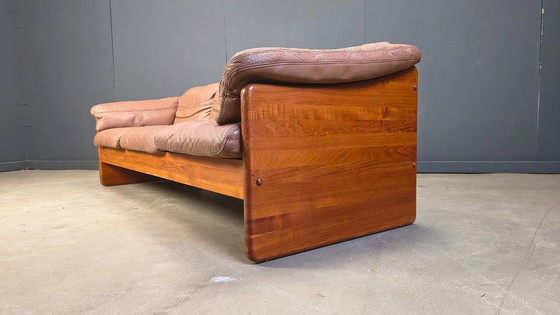 Image 1 of Canapé 3 places en cuir et teck danois, par Mikael Laursen, années 1970