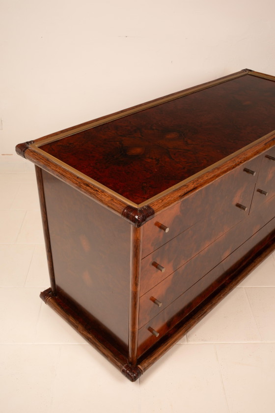 Alberto Smania Marango Cassettiere in radica e bambù Studio Smania – Leather, Brass, Italian Design (photo 11 of 26)
