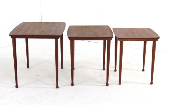 Image 1 of Jørgen Aakjær Jørgensen for Møbelintarsia nesting tables vintage Danish design