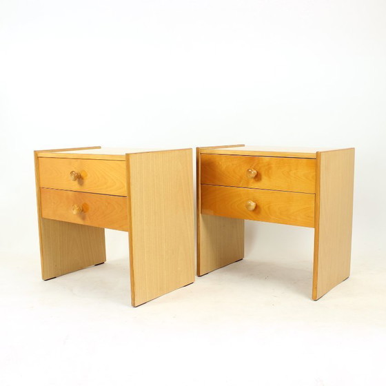 Image 1 of Ensemble de 2 tables de chevet carrées de Np Zavody, Tchécoslovaquie, années 1980