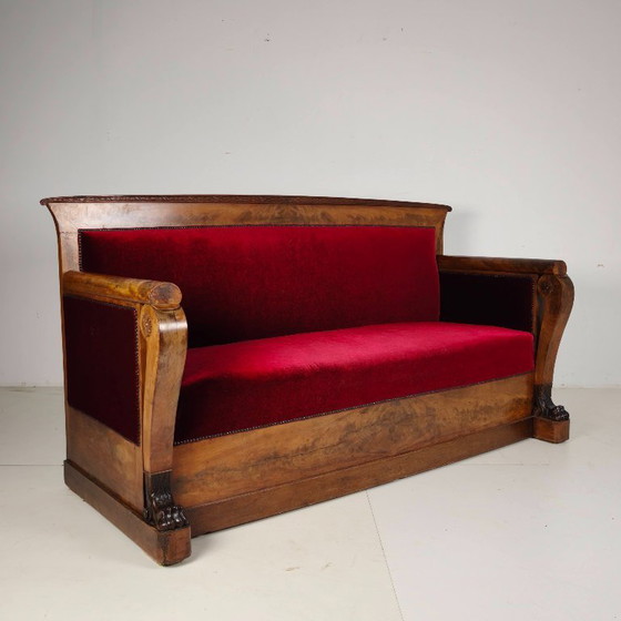 Sofá Empire de nogal rojo, principios del siglo XIX. – Sofás (Couches), Wood (photo 11 of 12)