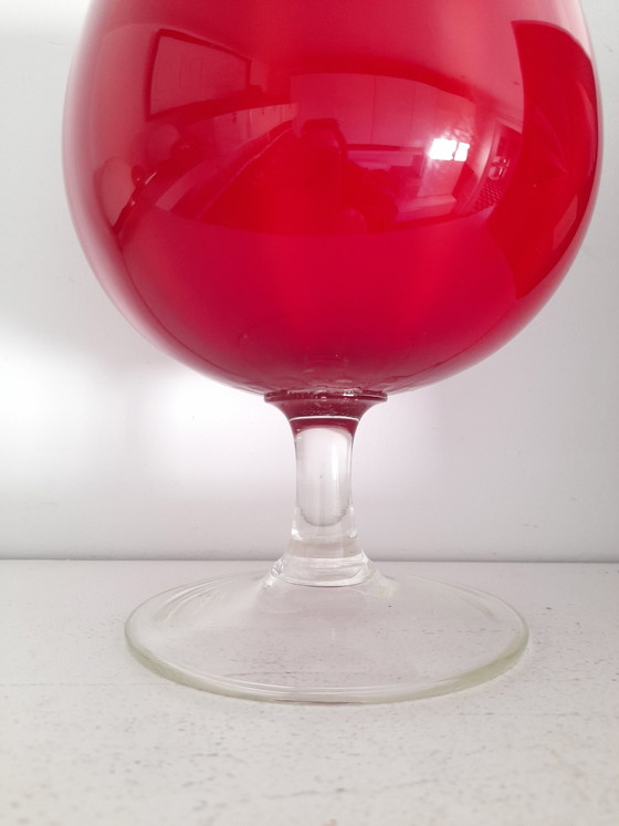 Image 1 of Empoli vase in red opaline