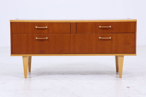 Vintage chest of drawers | Mid - Century lowboard | wooden storage 60s 70s #05-46