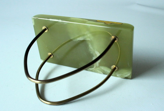 Image 1 of Onyx brass letter holder - Vintage